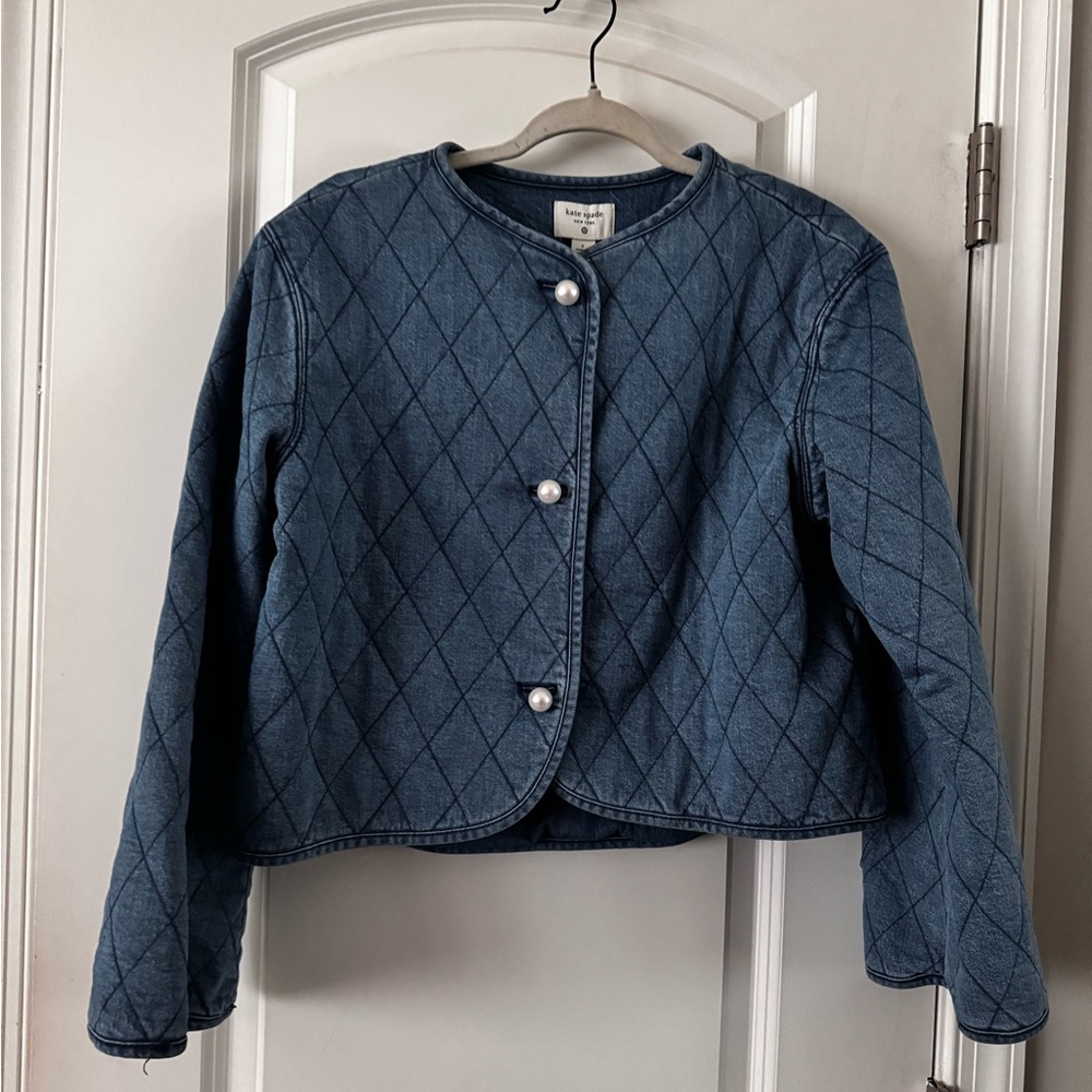 Kate Spade Blue Jean Jacket with Quilted Design